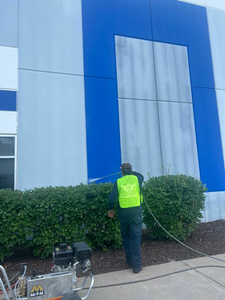 Before view of medical supply exterior painting project
