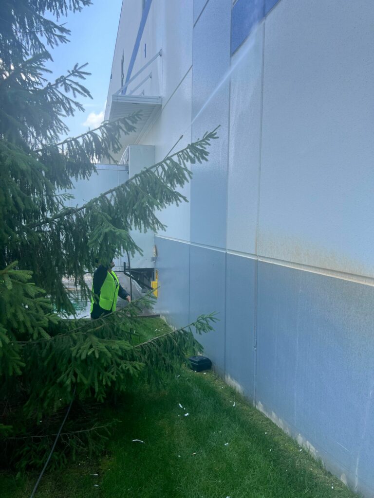 Before view of medical supply exterior painting project