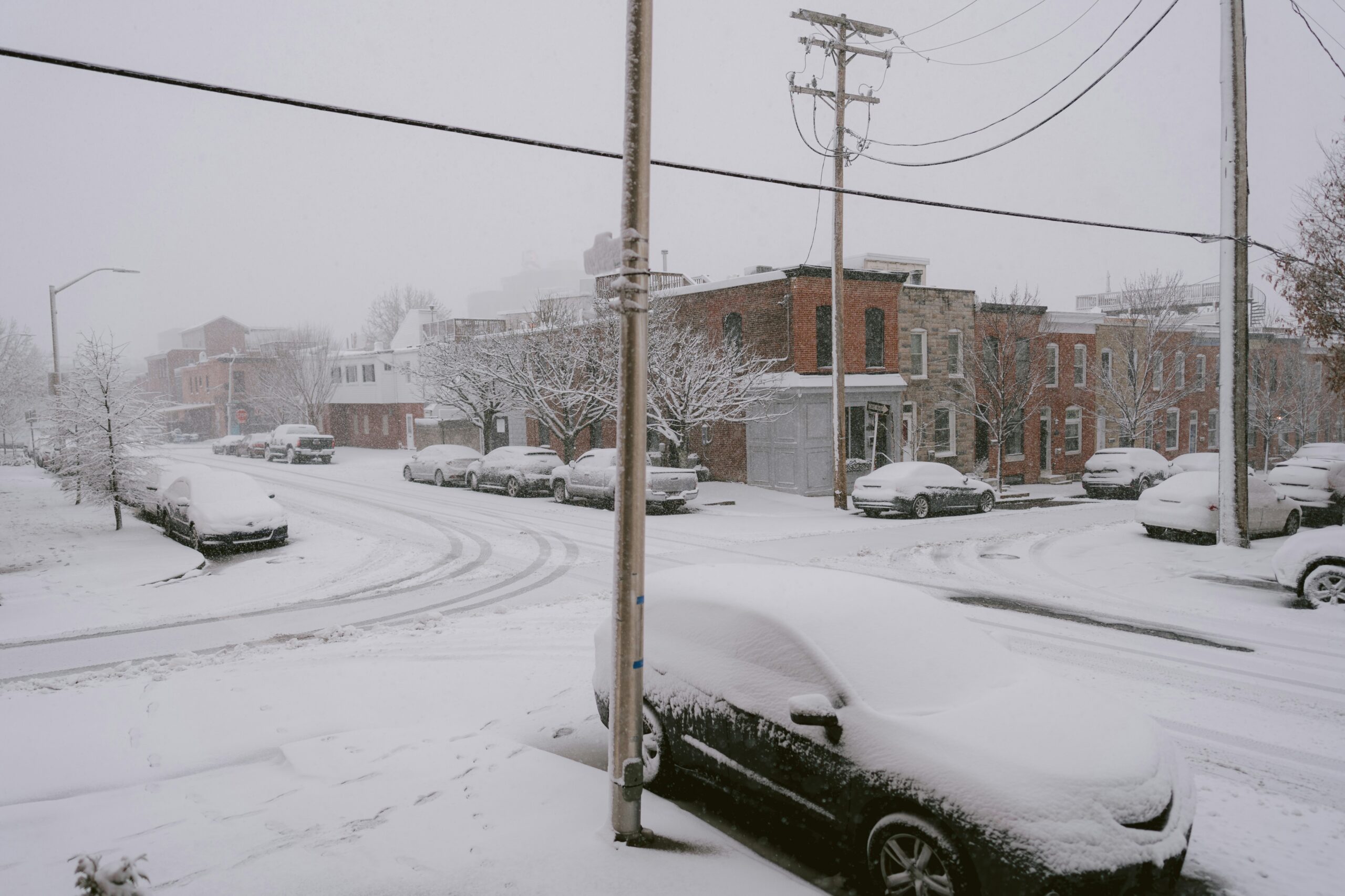 Baltimore, MD covered in snow